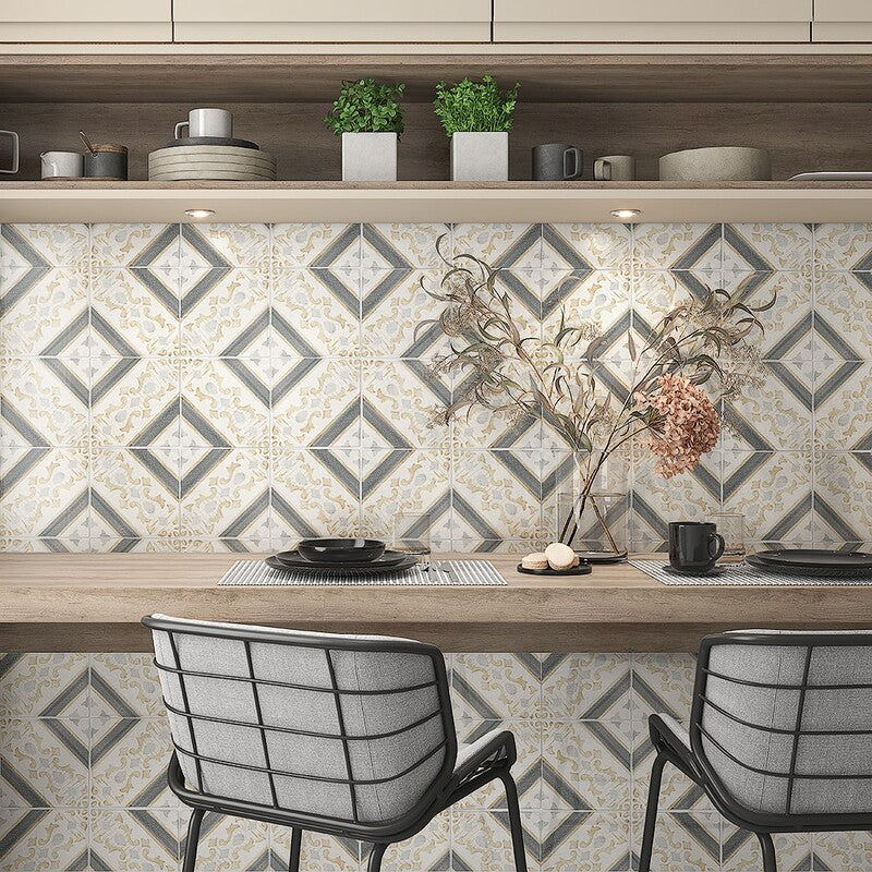 MARSALA CLASSIC BALDOSA: Rogusa Field Deco Tile (glazed | 8"x8"x3/4" | straight cut)