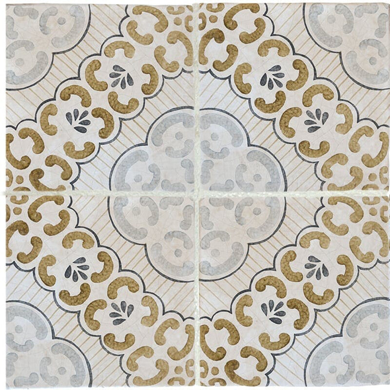 MARSALA CLASSIC BALDOSA: Syracuse Field Deco Tile (glazed | 8"x8"x3/4" | straight cut)