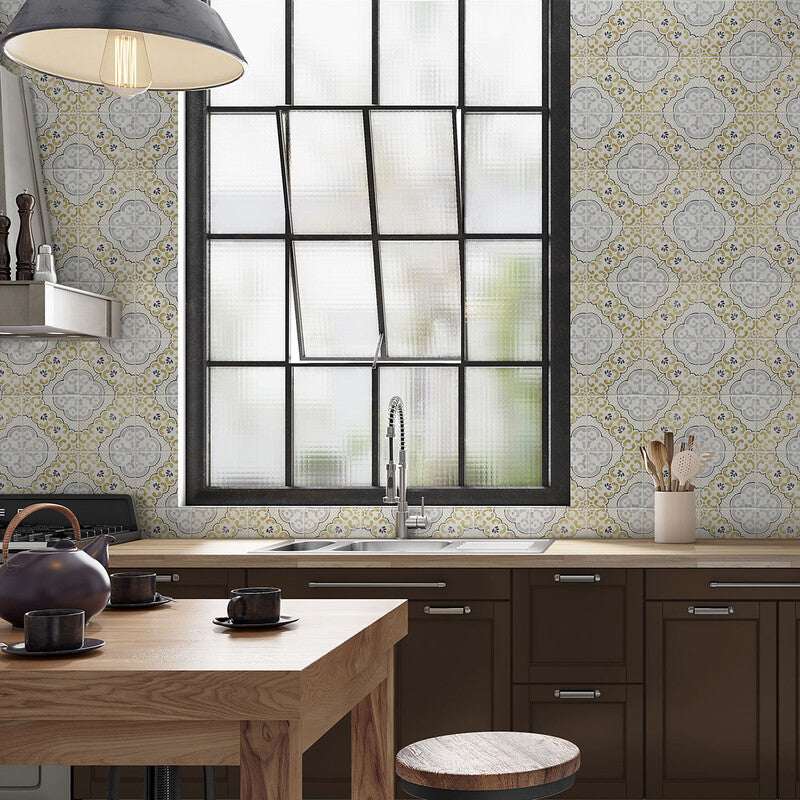 MARSALA CLASSIC BALDOSA: Syracuse Field Deco Tile (glazed | 8"x8"x3/4" | straight cut)