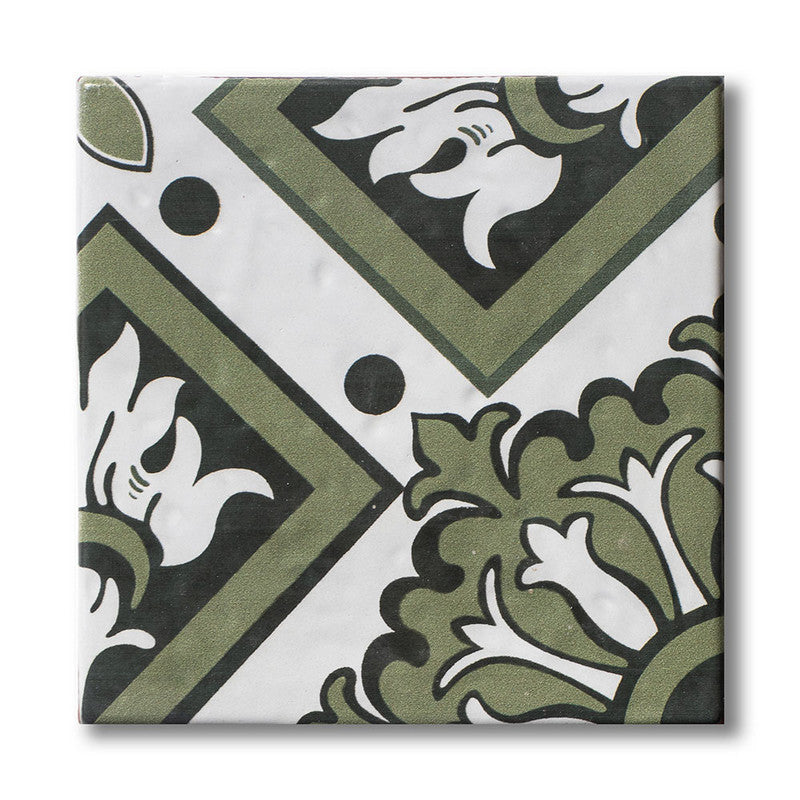 ANTIQUE: Palena 1 Glazed Terracotta Field Deco Tile (6"x6"x1/2" | glossy)