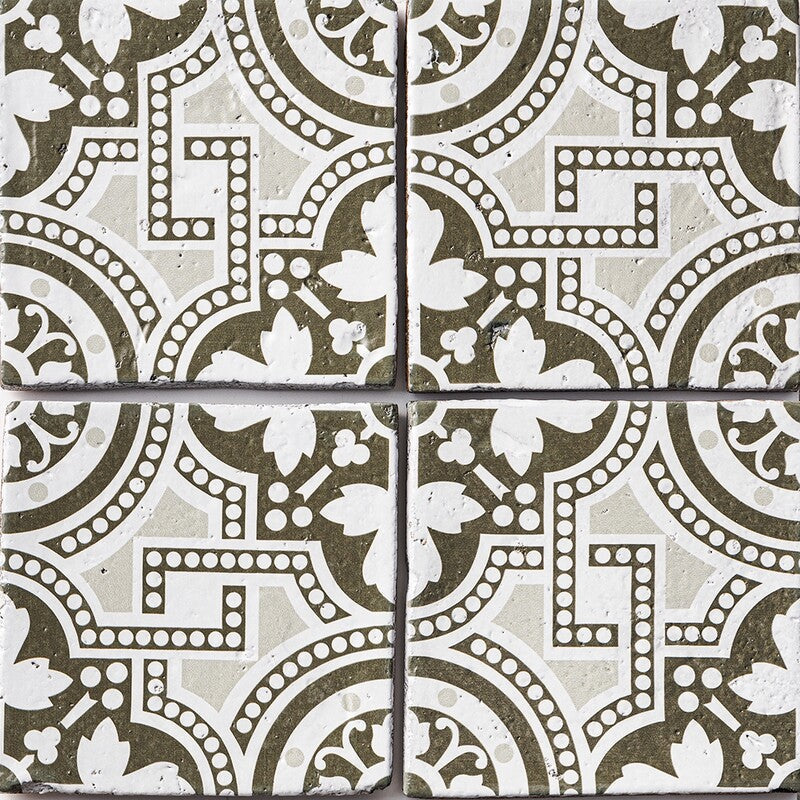 ANTIQUE: Palena 4 Glazed Terracotta Field Deco Tile (6"x6"x1/2" | glossy)