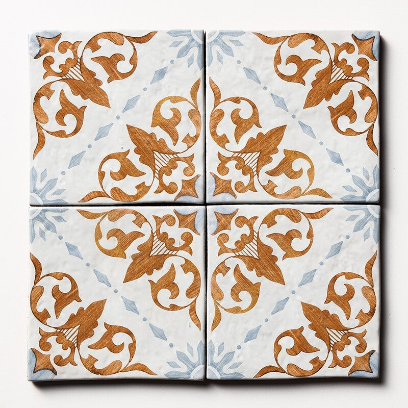 ANTIQUE: Antigua 4 Glazed Terracotta Field Deco Tile (6"x6"x1/2" | glossy)