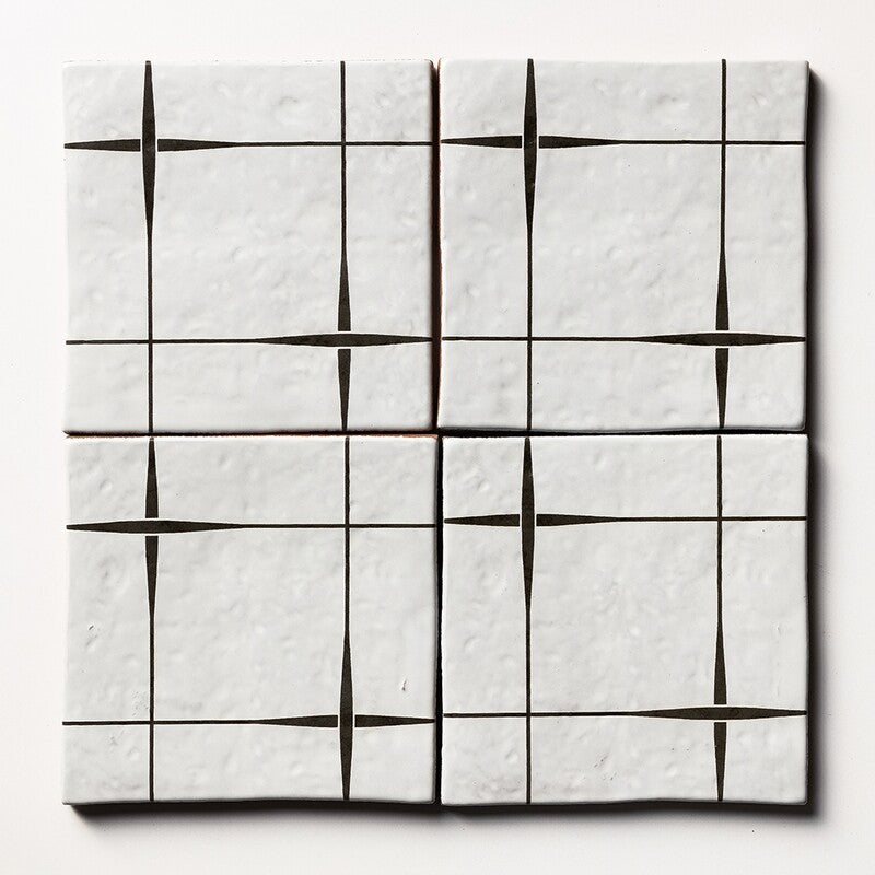 ANTIQUE: Zuni 6 Glazed Terracotta Field Deco Tile (6"x6"x1/2" | glossy)