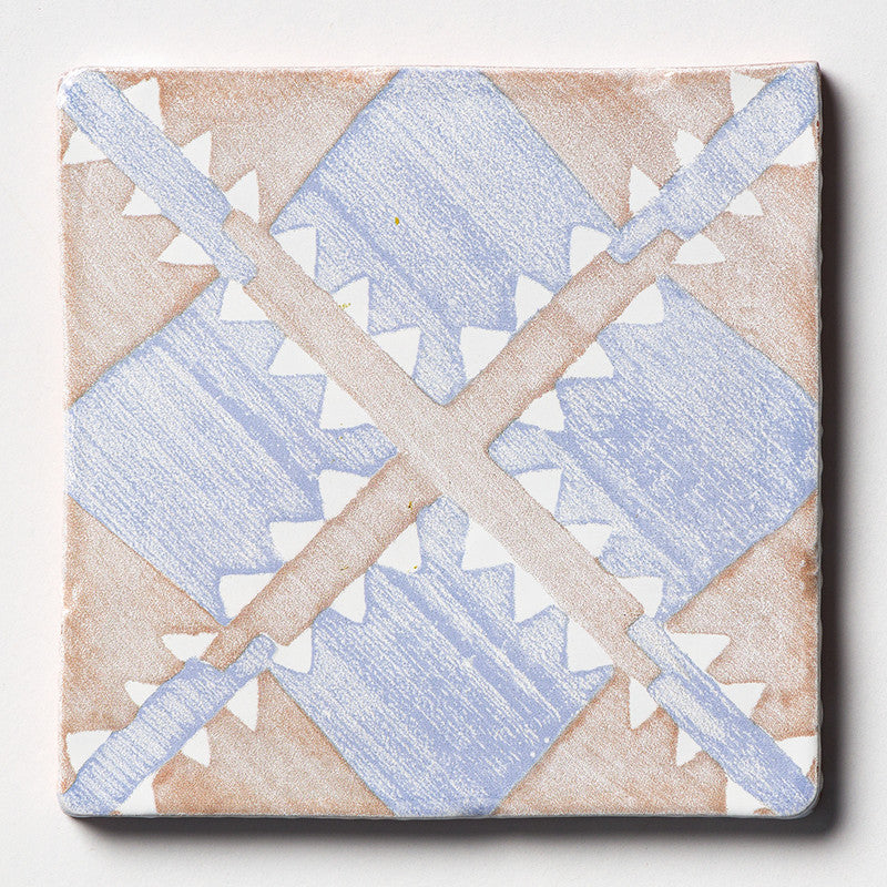 ANTIQUED MALLORCA: Vintage Linen Manta Glazed Terracotta Field Deco Tile (6"x6"x3/8" | glossy)