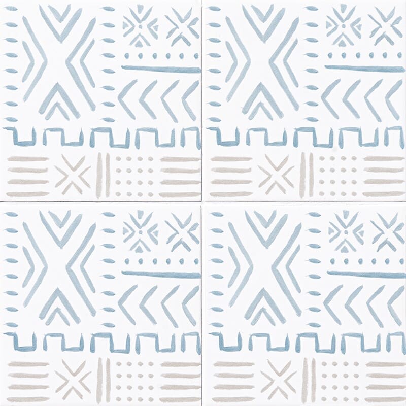 ZANZIBAR: Ingrid Field Deco Tile (matte | 6"x6"x3/8" | straight cut)