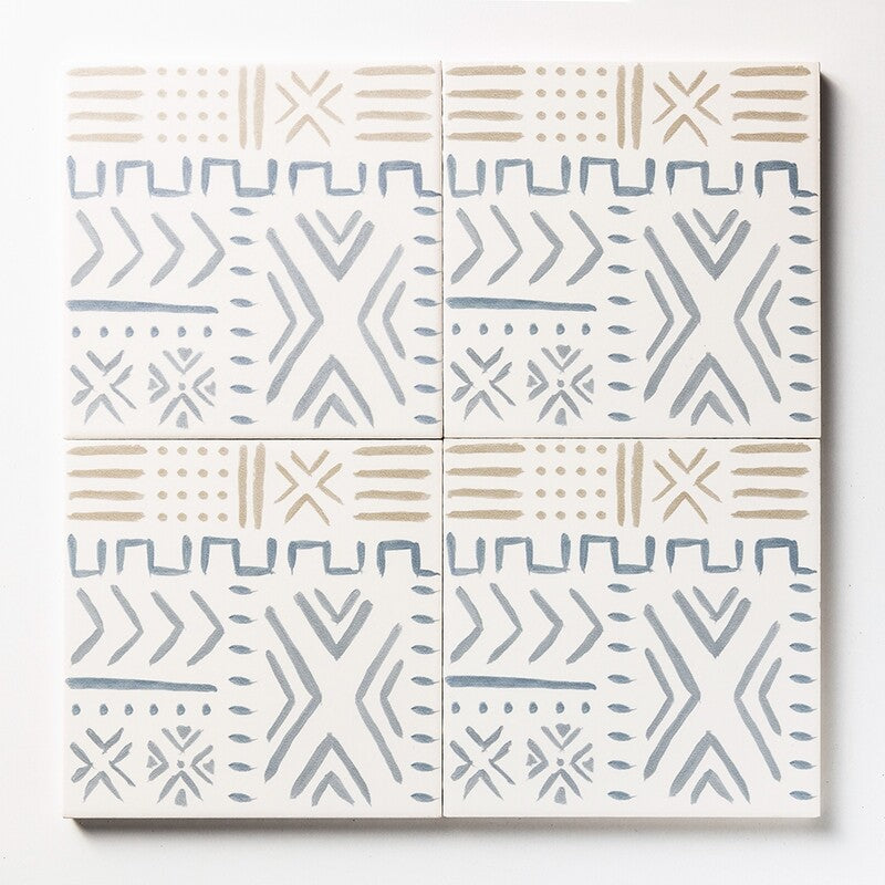 ZANZIBAR: Ingrid Field Deco Tile (matte | 6"x6"x3/8" | straight cut)
