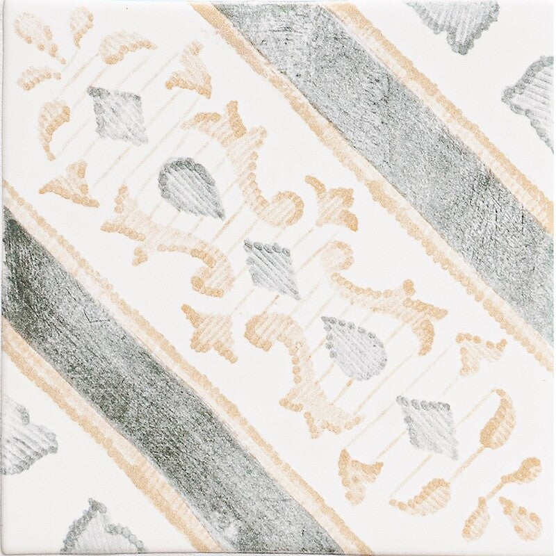 MARSALA BIANCO: Rogusa Field Deco Tile (glossy | 6"x6"x3/8" | beveled)