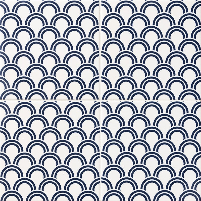 WAGARA CERAMIC: Seigaiha Square Field Tile (matte | 6"x6"x3/8" | straight cut)
