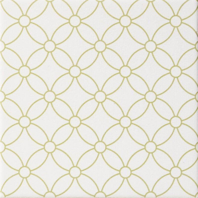 WAGARA CERAMIC: Raitogurin Shippo Field Deco Tile (matte | 6"x6"x3/8" | straight cut)