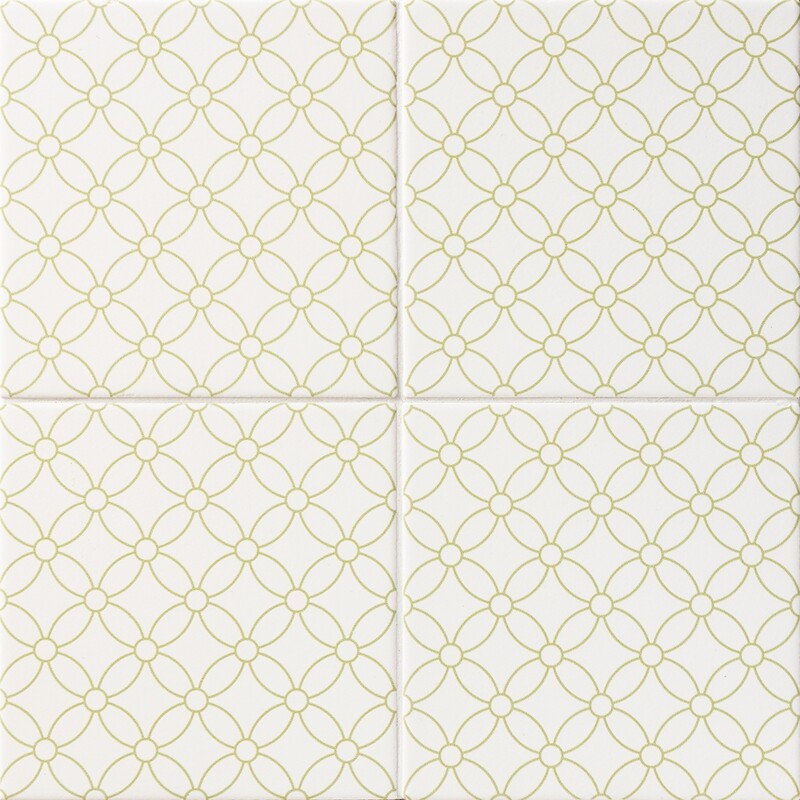 WAGARA CERAMIC: Raitogurin Shippo Field Deco Tile (matte | 6"x6"x3/8" | straight cut)