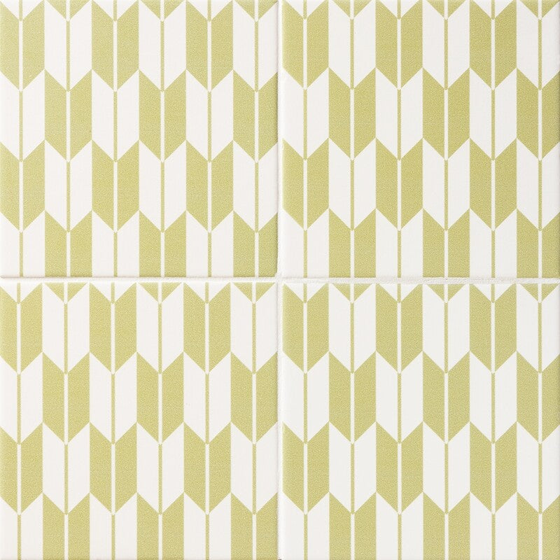 WAGARA CERAMIC: Raitogurin Yagasuri Field Deco Tile (matte | 6"x6"x3/8" | straight cut)