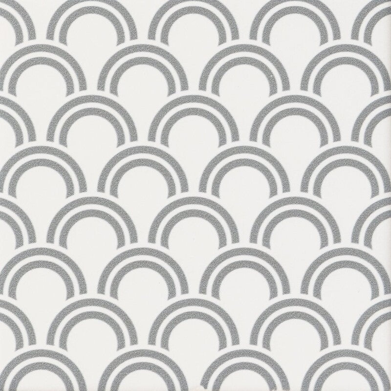 WAGARA CERAMIC: Gure Seigaiha Field Deco Tile (matte | 6"x6"x3/8" | straight cut)
