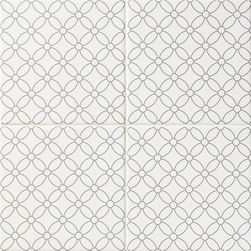 WAGARA CERAMIC: Gure Shippo Field Deco Tile (matte | 6"x6"x3/8" | straight cut)