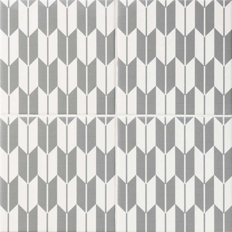 WAGARA CERAMIC: Gure Yagasuri Field Deco Tile (matte | 6"x6"x3/8" | straight cut)