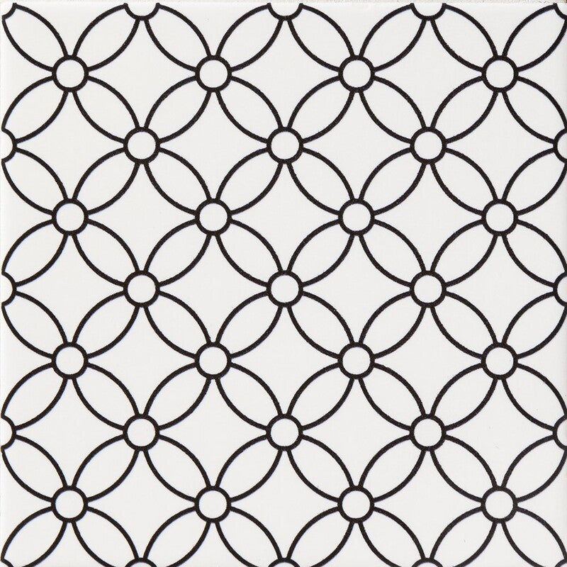 WAGARA CERAMIC: Kuro Shippo Field Deco Tile (matte | 6"x6"x3/8" | straight cut)