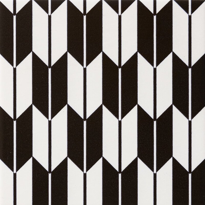 WAGARA CERAMIC: Kuro Yagasuri Field Deco Tile (matte | 6"x6"x3/8" | straight cut)