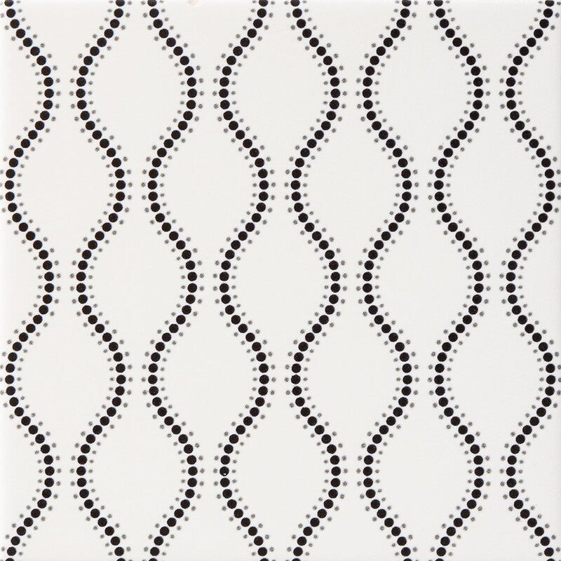 WAGARA CERAMIC: Kuro Tatewaku Field Deco Tile (matte | 6"x6"x3/8" | straight cut)