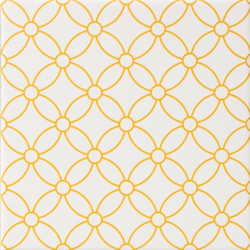 WAGARA CERAMIC: Orenji Shippo Field Deco Tile (matte | 6"x6"x3/8" | straight cut)