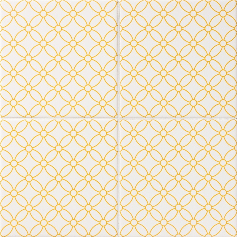 WAGARA CERAMIC: Orenji Shippo Field Deco Tile (matte | 6"x6"x3/8" | straight cut)