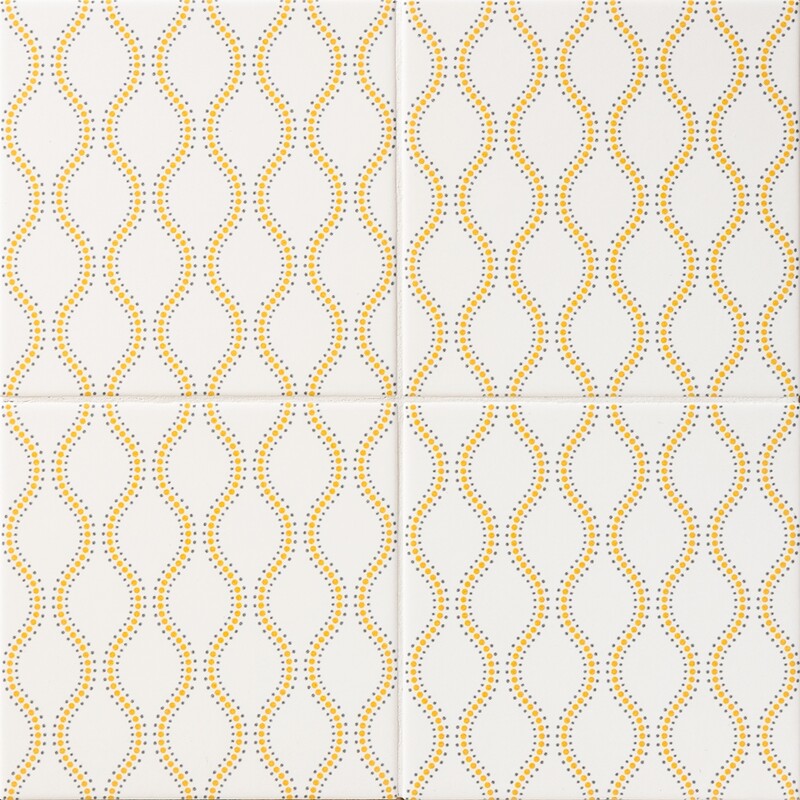 WAGARA CERAMIC: Orenji Tatewaku Field Deco Tile (matte | 6"x6"x3/8" | straight cut)