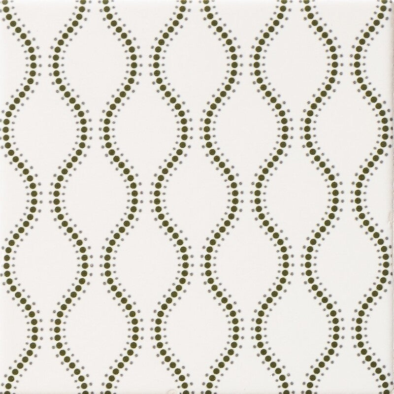 WAGARA CERAMIC: Midori Tatewaku Field Deco Tile (matte | 6"x6"x3/8" | straight cut)