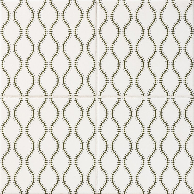 WAGARA CERAMIC: Midori Tatewaku Field Deco Tile (matte | 6"x6"x3/8" | straight cut)
