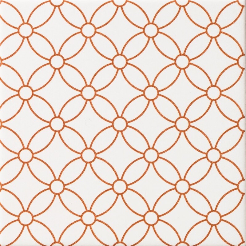 WAGARA CERAMIC: Aka Shippo Field Deco Tile (matte | 6"x6"x3/8" | straight cut)