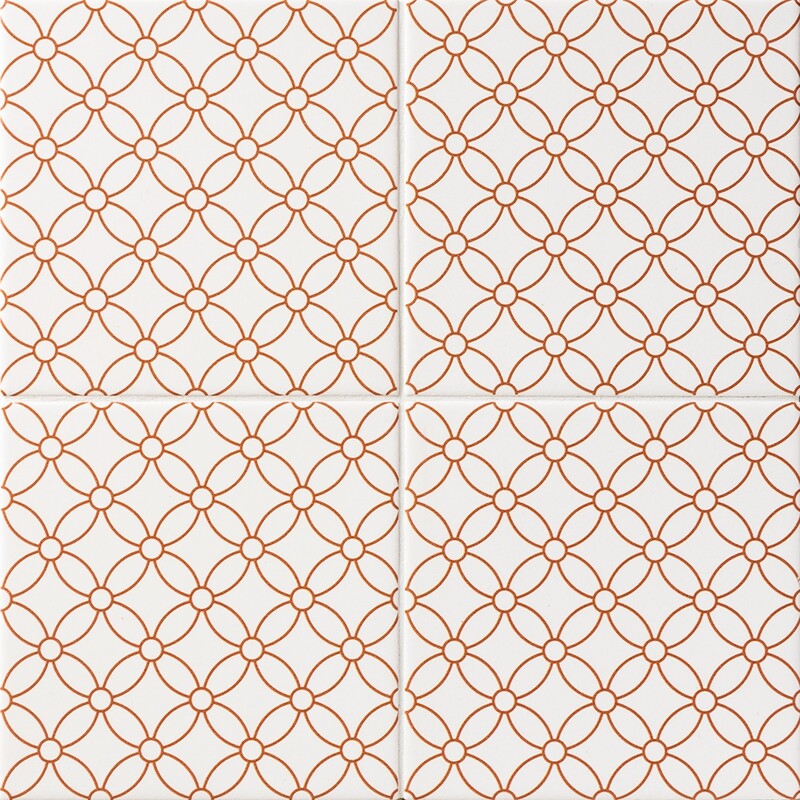 WAGARA CERAMIC: Aka Shippo Field Deco Tile (matte | 6"x6"x3/8" | straight cut)