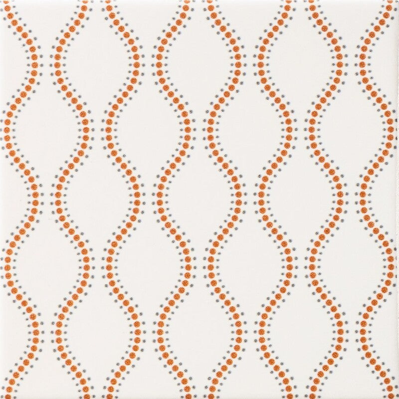 WAGARA CERAMIC: Aka Tatewaku Field Deco Tile (matte | 6"x6"x3/8" | straight cut)