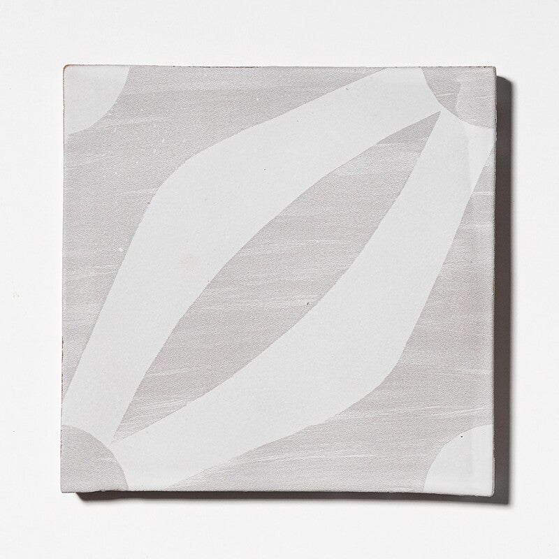 LEITMOTIF: Dogwood Dance Glazed Terracotta Field Deco Tile (6"x6"x3/8" | matte)