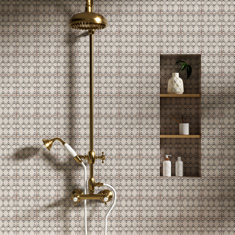 SEINE: Adeline Glazed Terracotta Field Deco Tile (6"x6"x3/8" | matte)