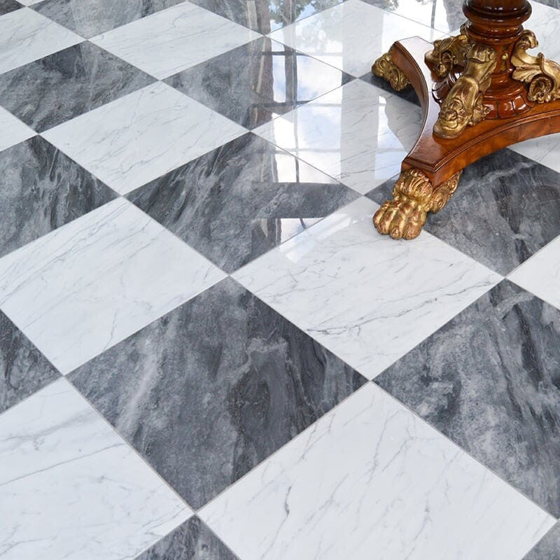 STATUARIETTO : Square Field Tile (polished | 18"x18"x3/8" | straight cut)