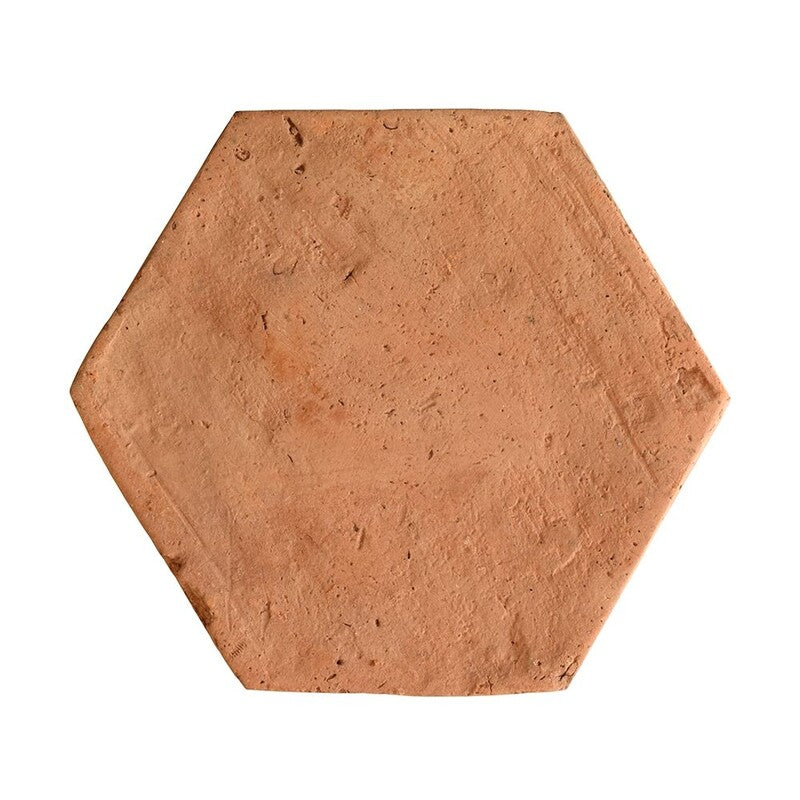 COTTO MED: Red Hexagon Natural Terracotta Field Tile (6"x6"x3/4" | matte)