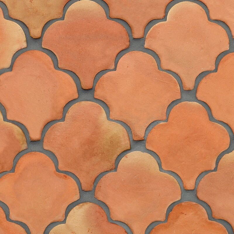 COTTO MED: Red Fan Shape Natural Terracotta Field Tile (6"x6"x3/4" | matte)