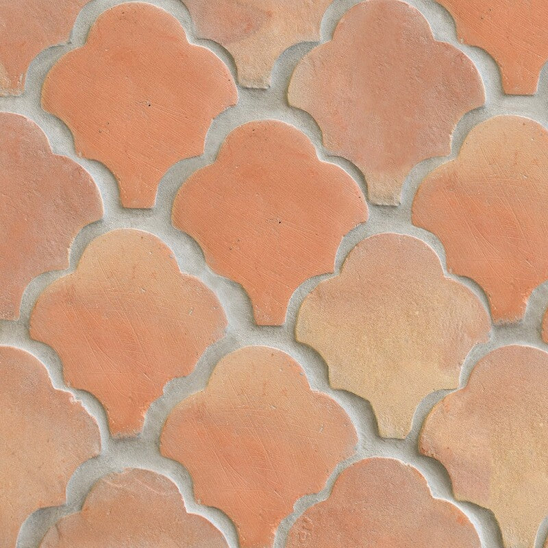 COTTO MED: Red Fan Shape Natural Terracotta Field Tile (6"x6"x3/4" | matte)