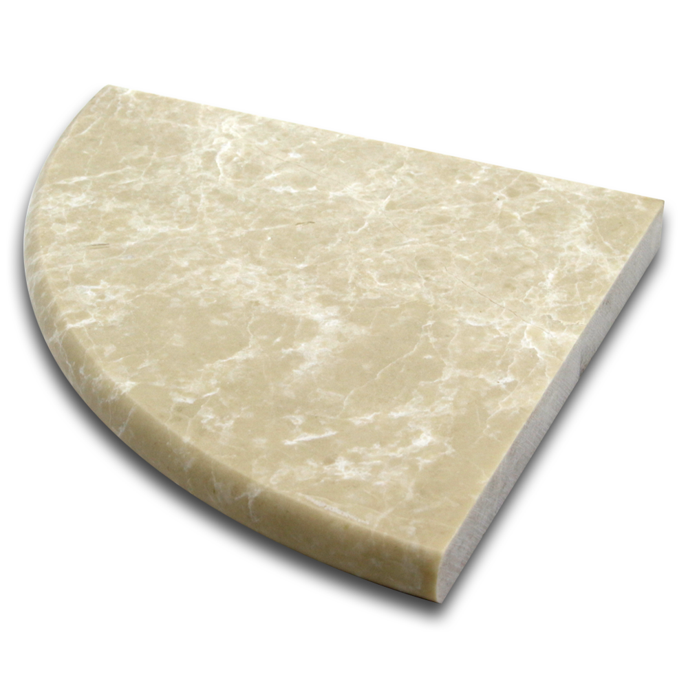 BOTTICINO: Engineered Marble Corner Shelve Tile Accessory (9"x3/4" | honed | rounded)