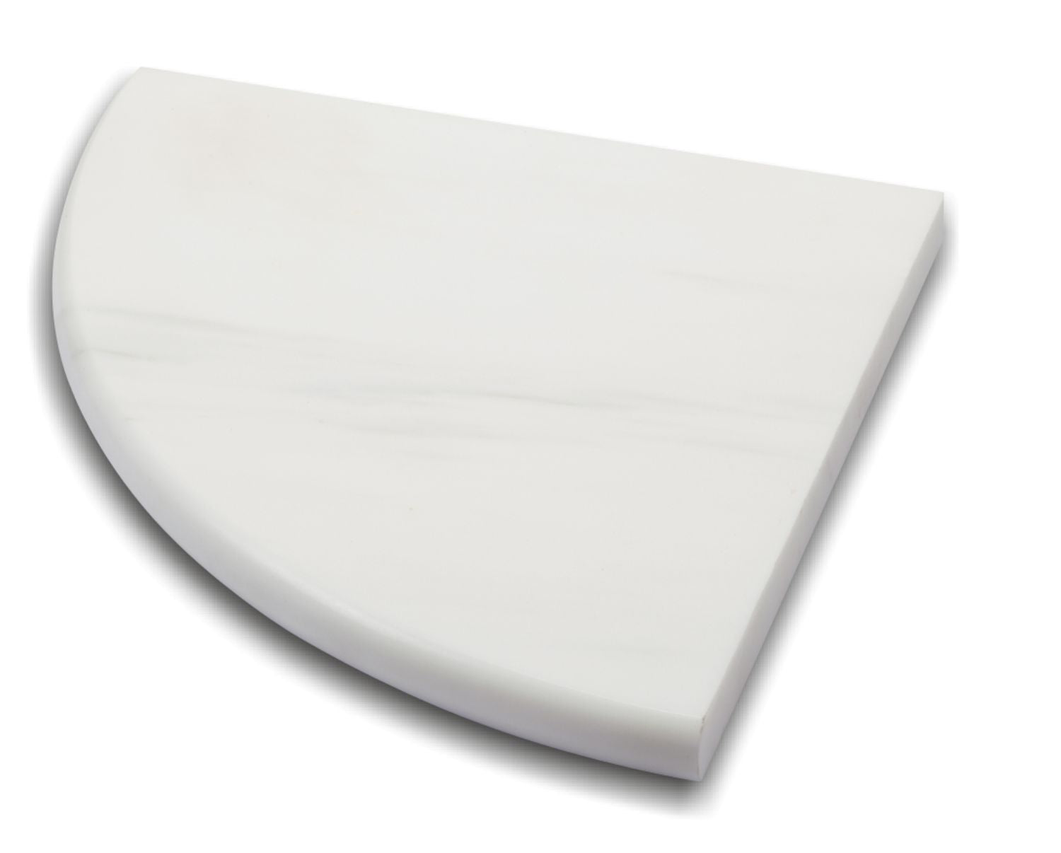 BIANCO VENATO: Dolomite Corner Shelve Tile Accessory (9"x3/4" | polished | rounded)