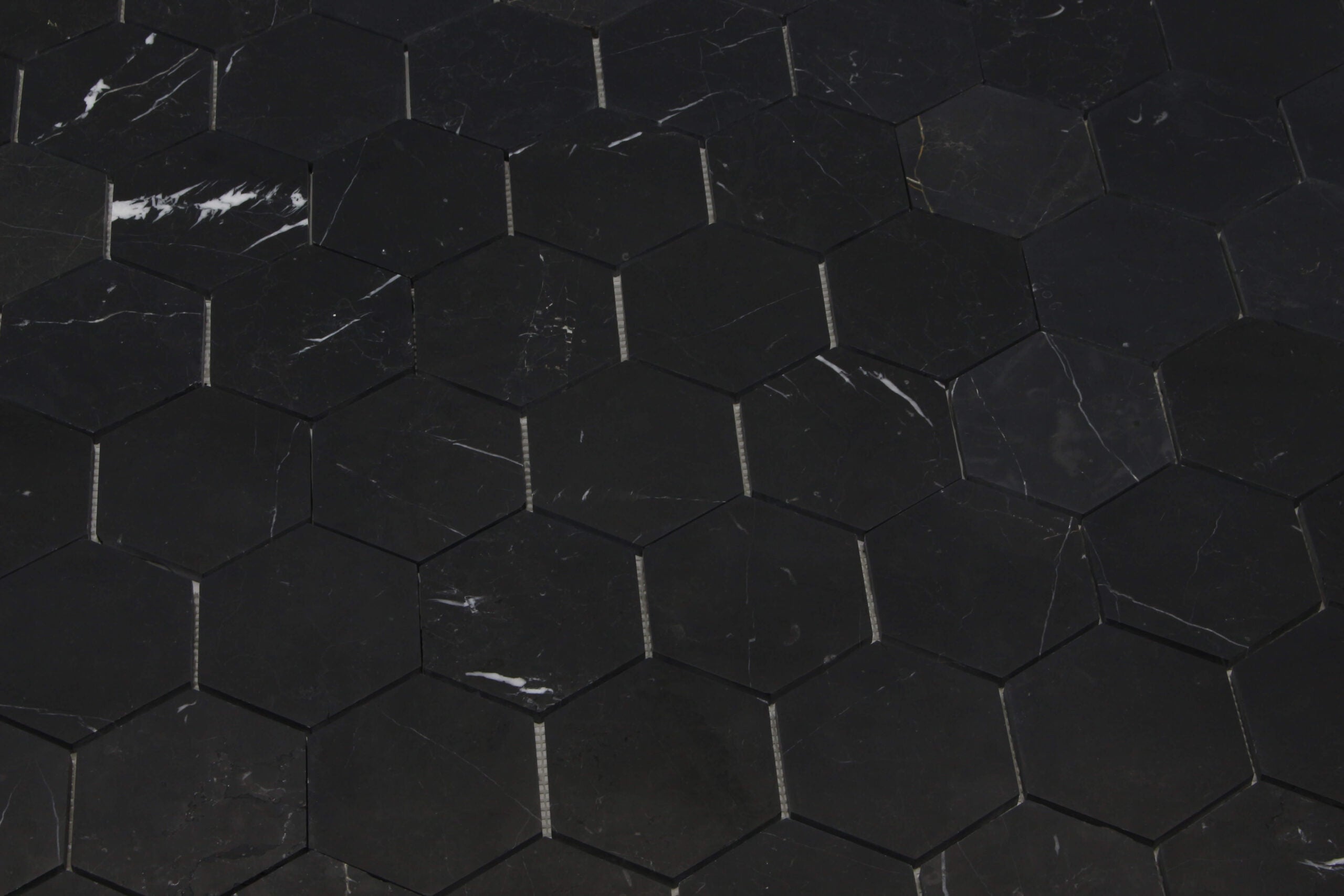 TAURUS BLACK: Marble 4" Honeycomb Mosaic (11 9/16"x14"x3/8" | honed)