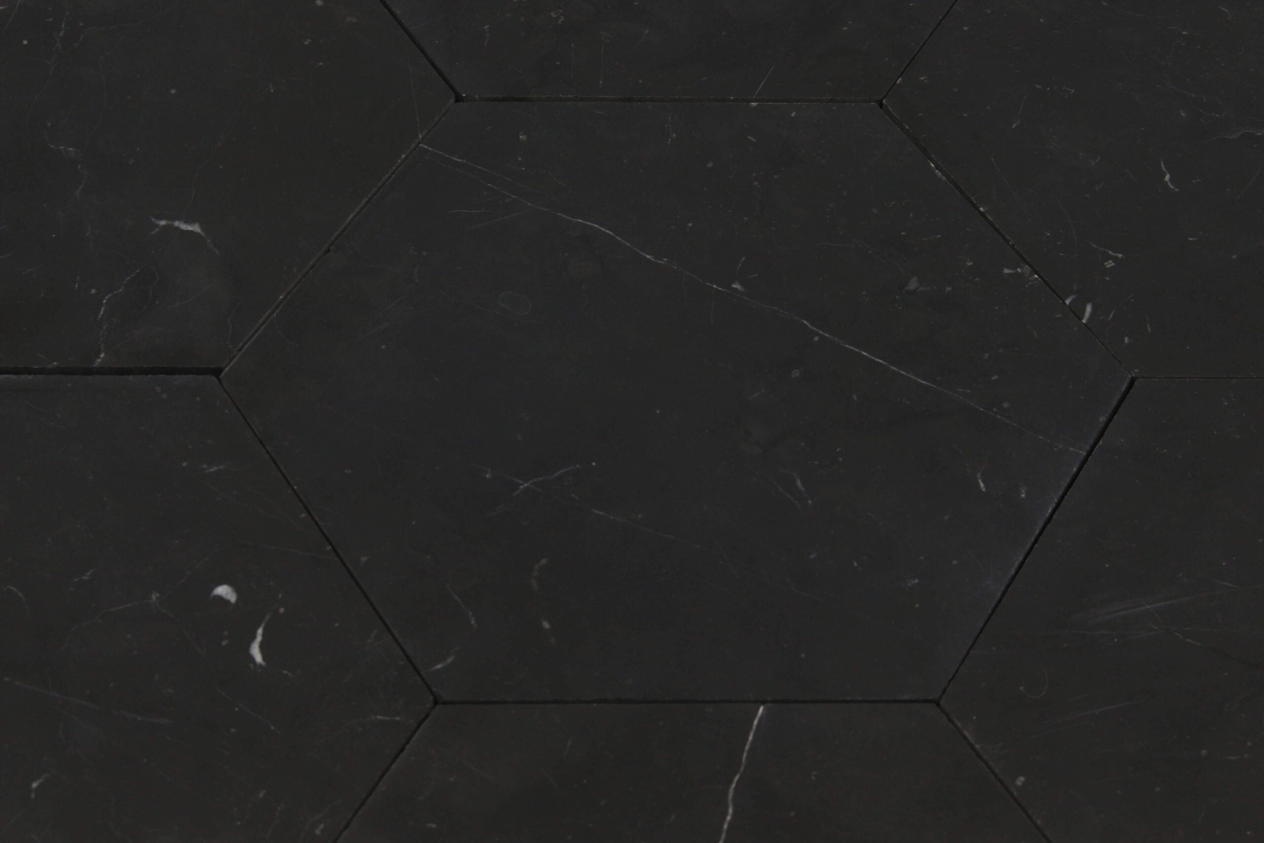 TAURUS BLACK: Marble Hexagon Field Tile (8"x9 1/4"x3/8" | honed)
