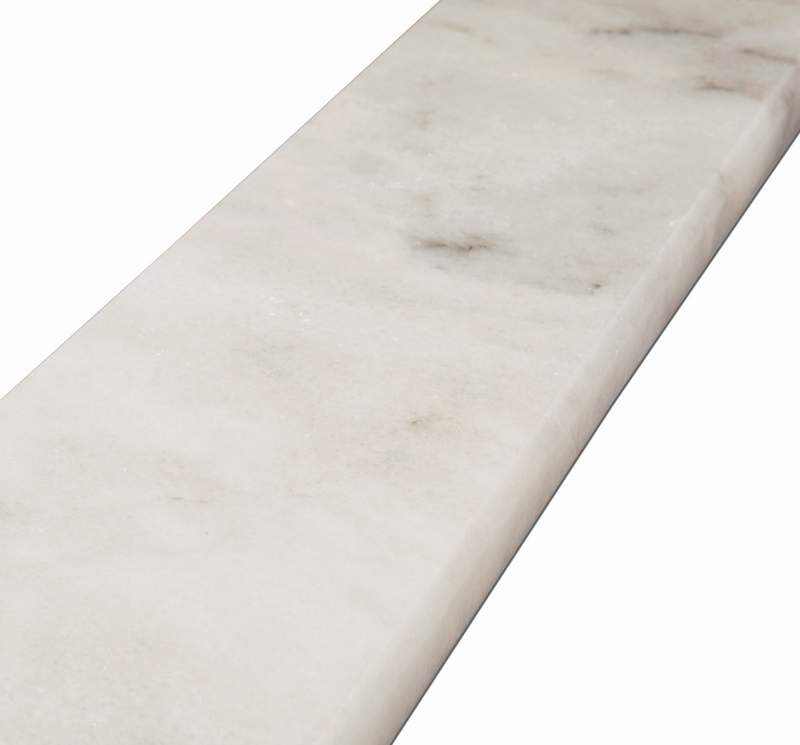MILAS WHITE: Marble Sill Tile Accessory (8"x54"x5/8" | polished | single bevel)