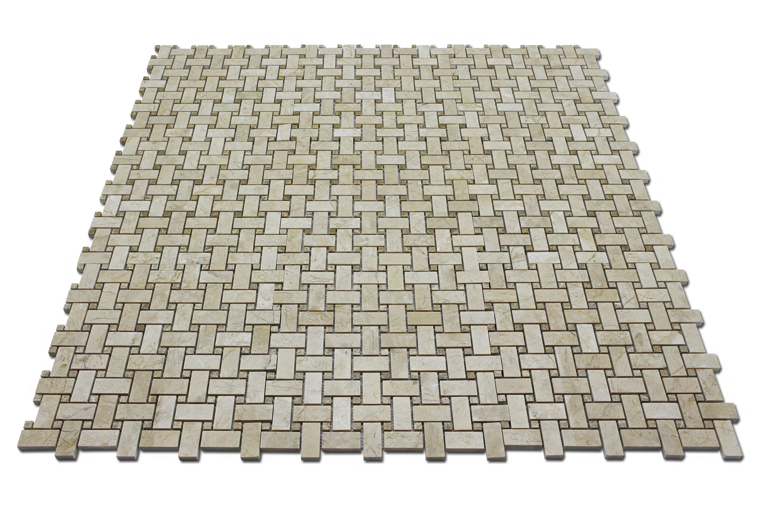 CREMA NOUVA: Emperador Marble Basketweave Mosaic (12"x12"x3/8" | polished)