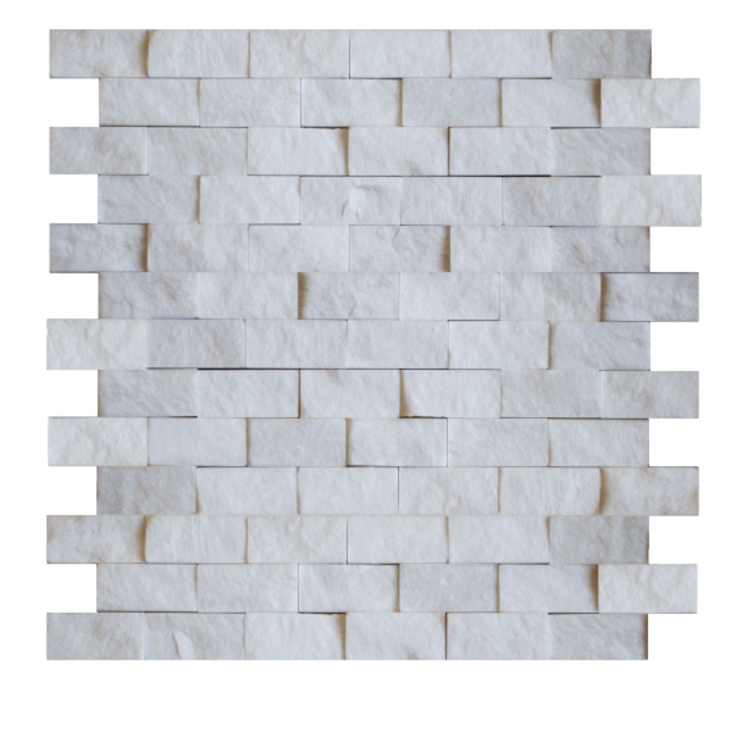 BIANCO VENATO: Dolomite 1"X2" Staggered Joint Mosaic (12"x12"x" | splitface)