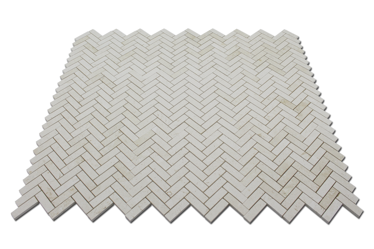 CORINTHIAN FOSSIL: Limestone 1"X3" Herringbone Mosaic (12"x12"x3/8" | honed)