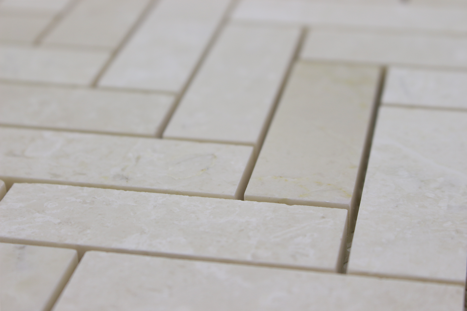 PERLA: Marble 1"X3" Herringbone Mosaic (12"x12"x3/8" | polished)