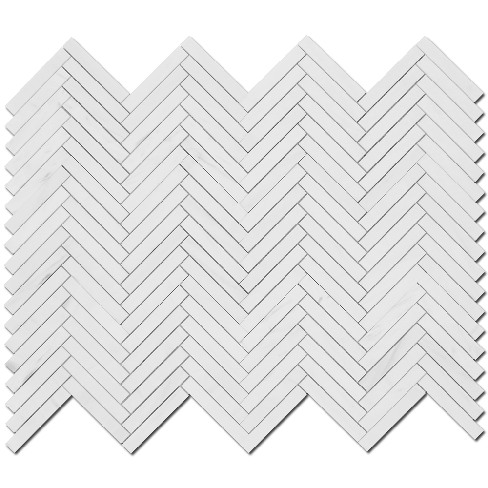 BIANCO VENATO: Dolomite 1"X6" Herringbone Mosaic (12"x12"x3/8" | honed)