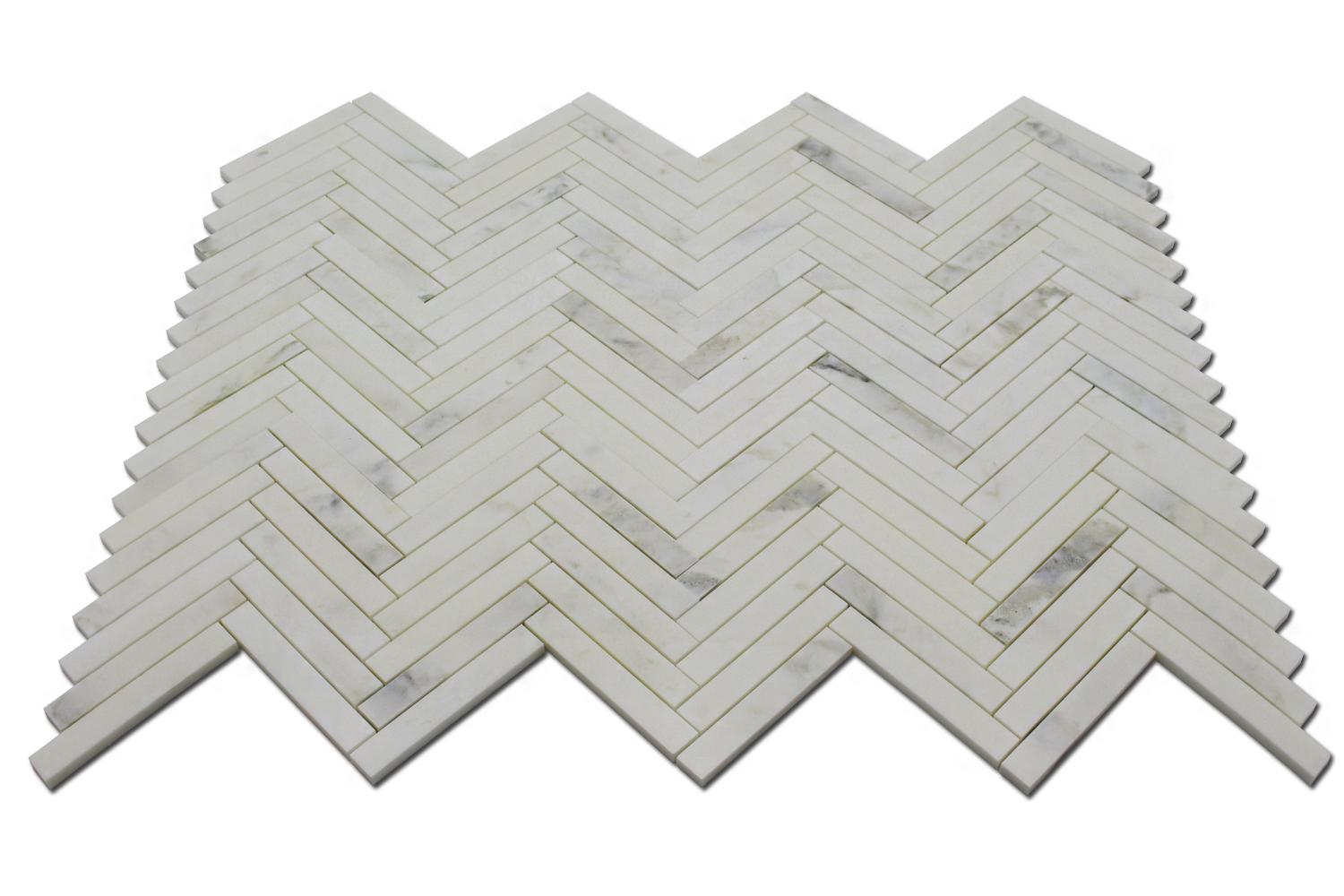 CALACATTA OLIVE: Marble 1"X6" Herringbone Mosaic (12"x12"x3/8" | polished)