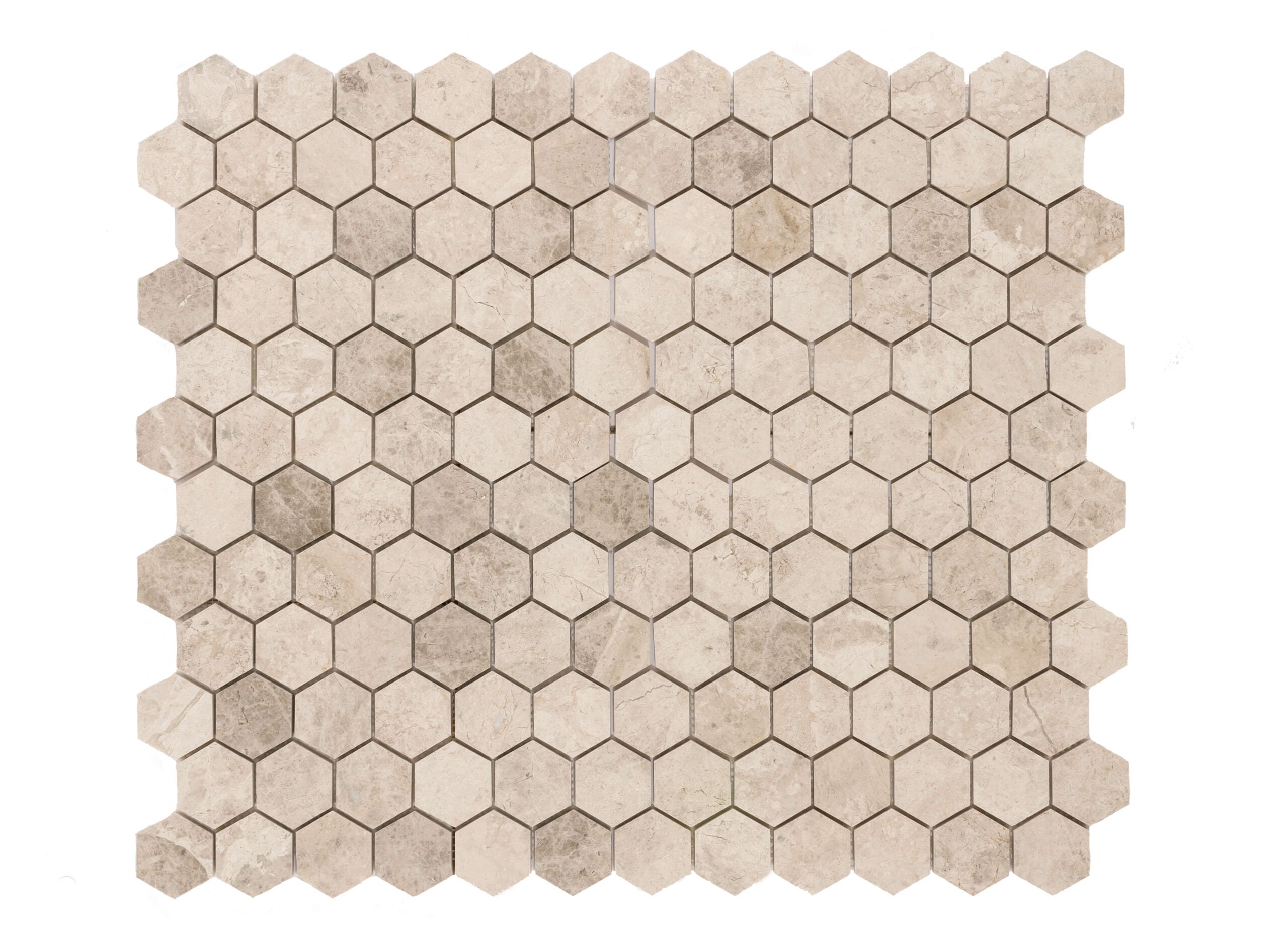 SILVER SHADOW: Marble 2" Honeycomb Mosaic (12"x12"x3/8" | polished)