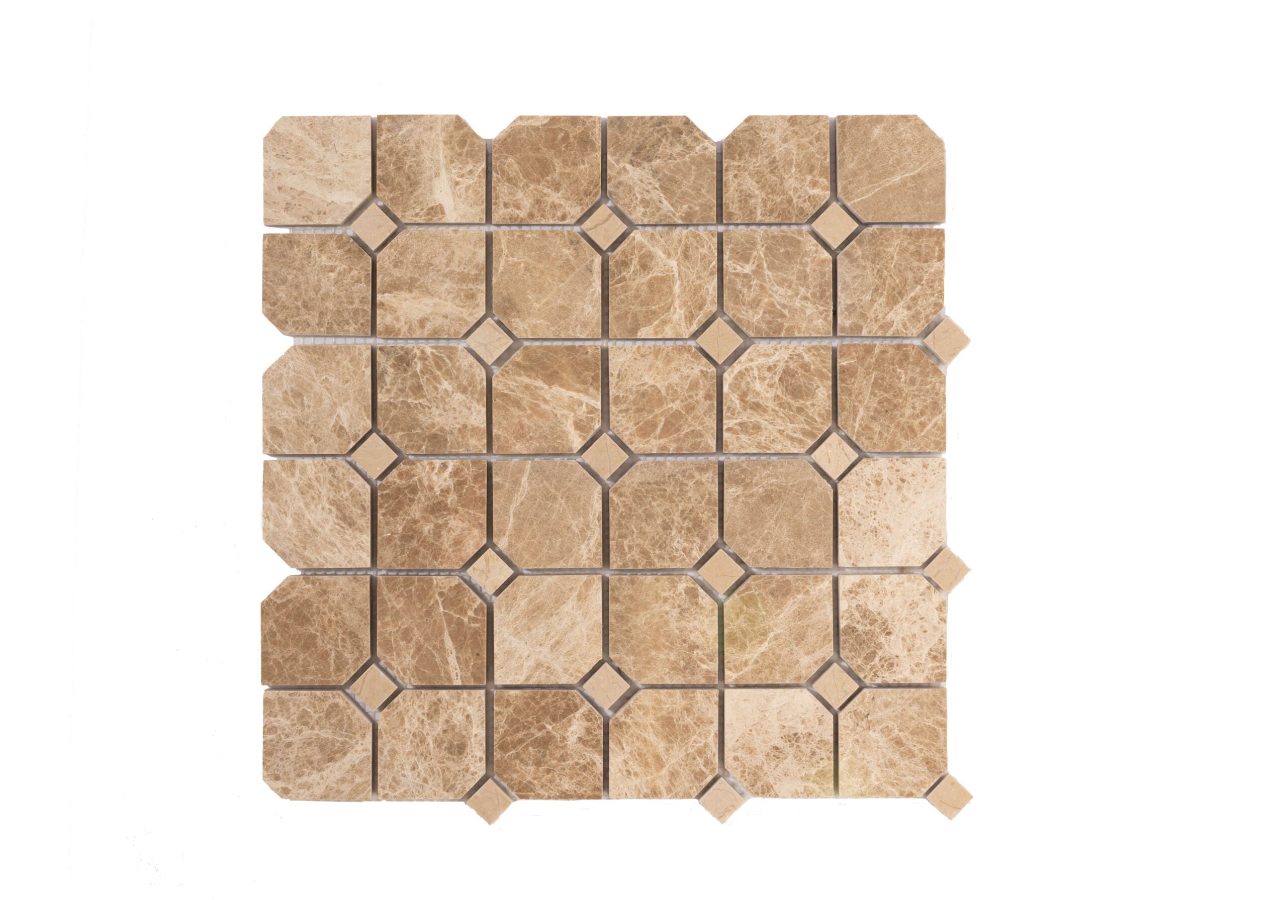EMPERADOR: Marble 2"X2" Straight Stack Mosaic (12"x12"x3/8" | polished)