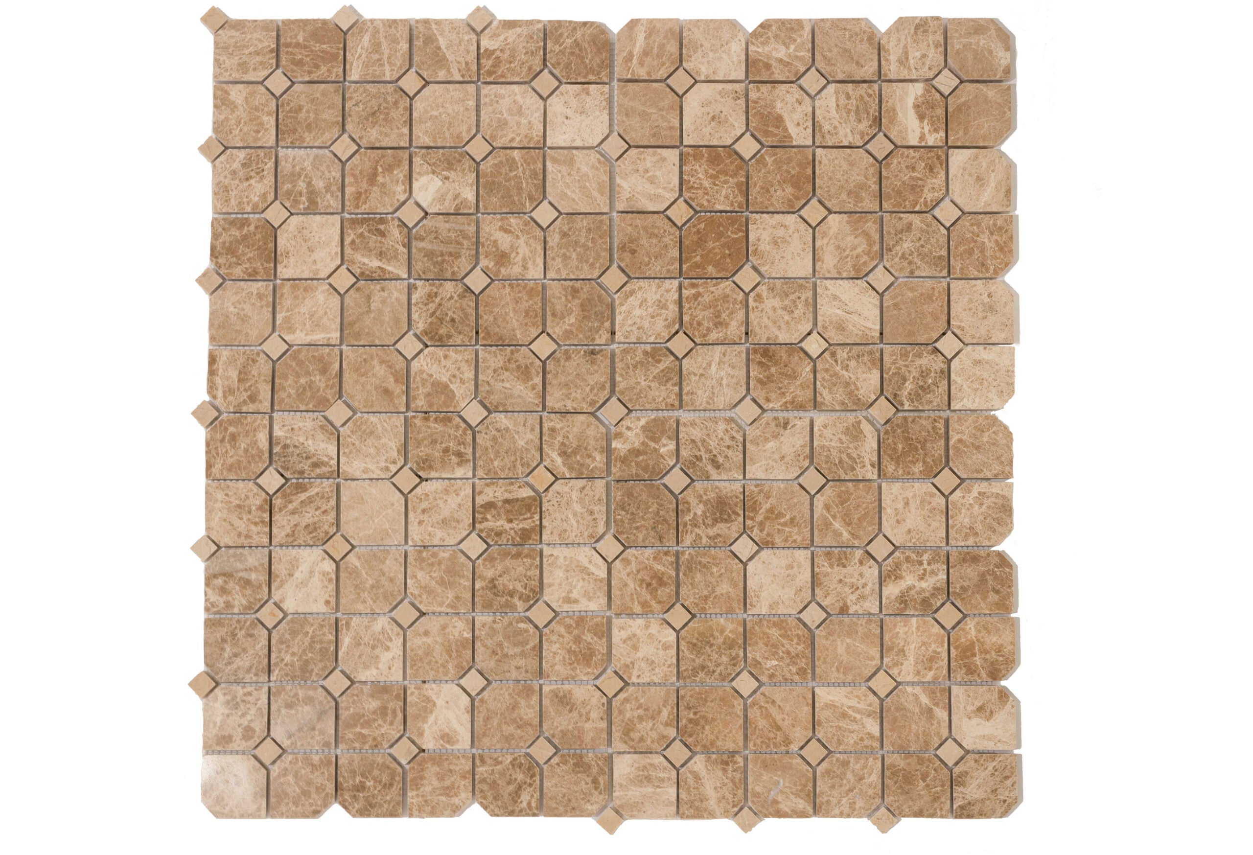 EMPERADOR: Marble 2"X2" Straight Stack Mosaic (12"x12"x3/8" | polished)