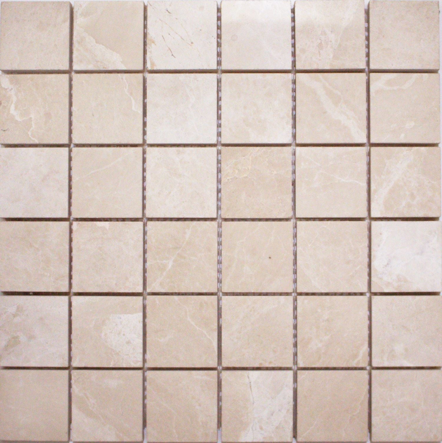 BOTTICINO: Marble 2"X2" Straight Stack Mosaic (12"x12"x3/8" | polished)